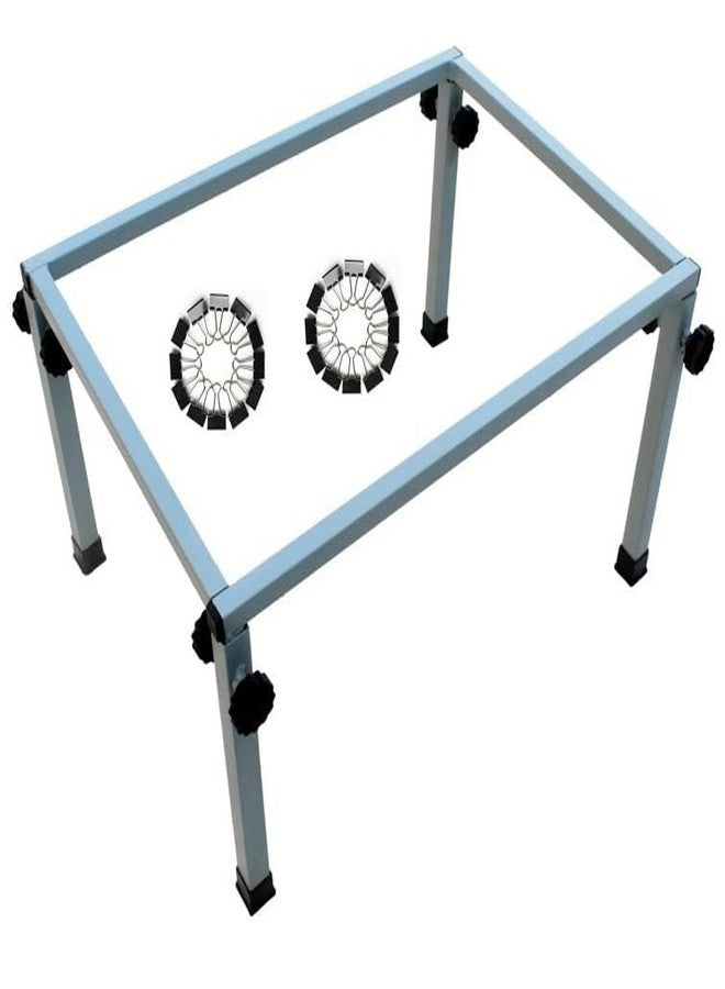 Ragro Square Type Aari Work Embroidery Metal Stand 24x16-inch with 24 Clips & Extra Binder Clips - Adjustable Box Frame Alternative for Hoops - Image 1